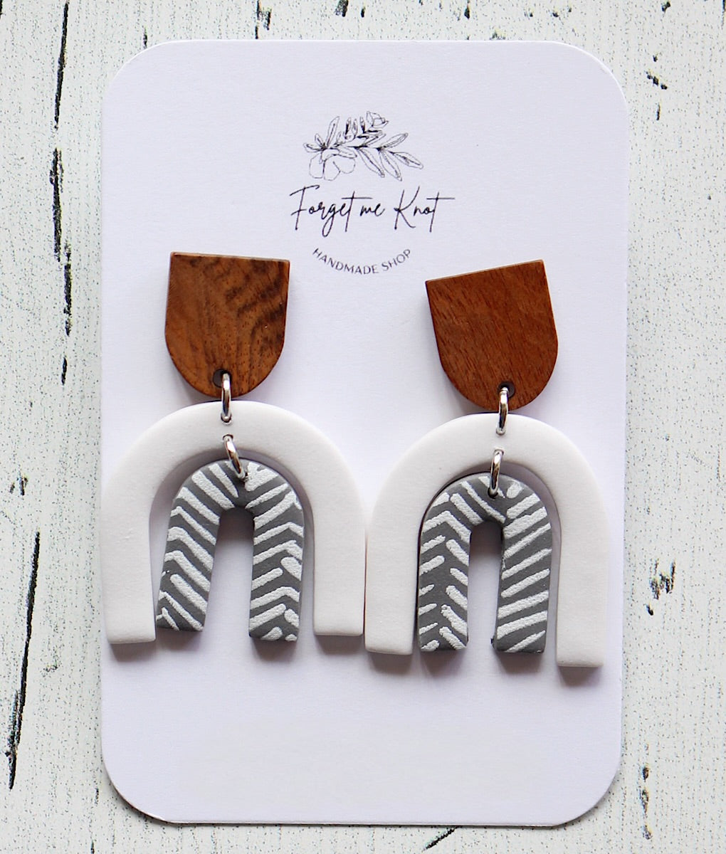 Boucles d’oreilles arches imprimés chevrons