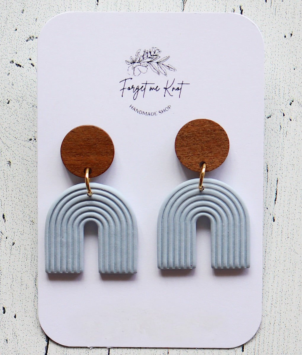 Boucles d’oreilles arches bleus pastels