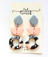 Mixed pink mini dangling earrings