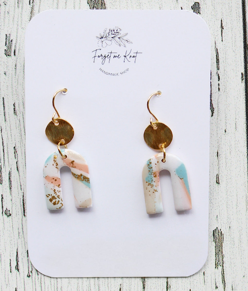 Boucles d’oreilles arches marbrées