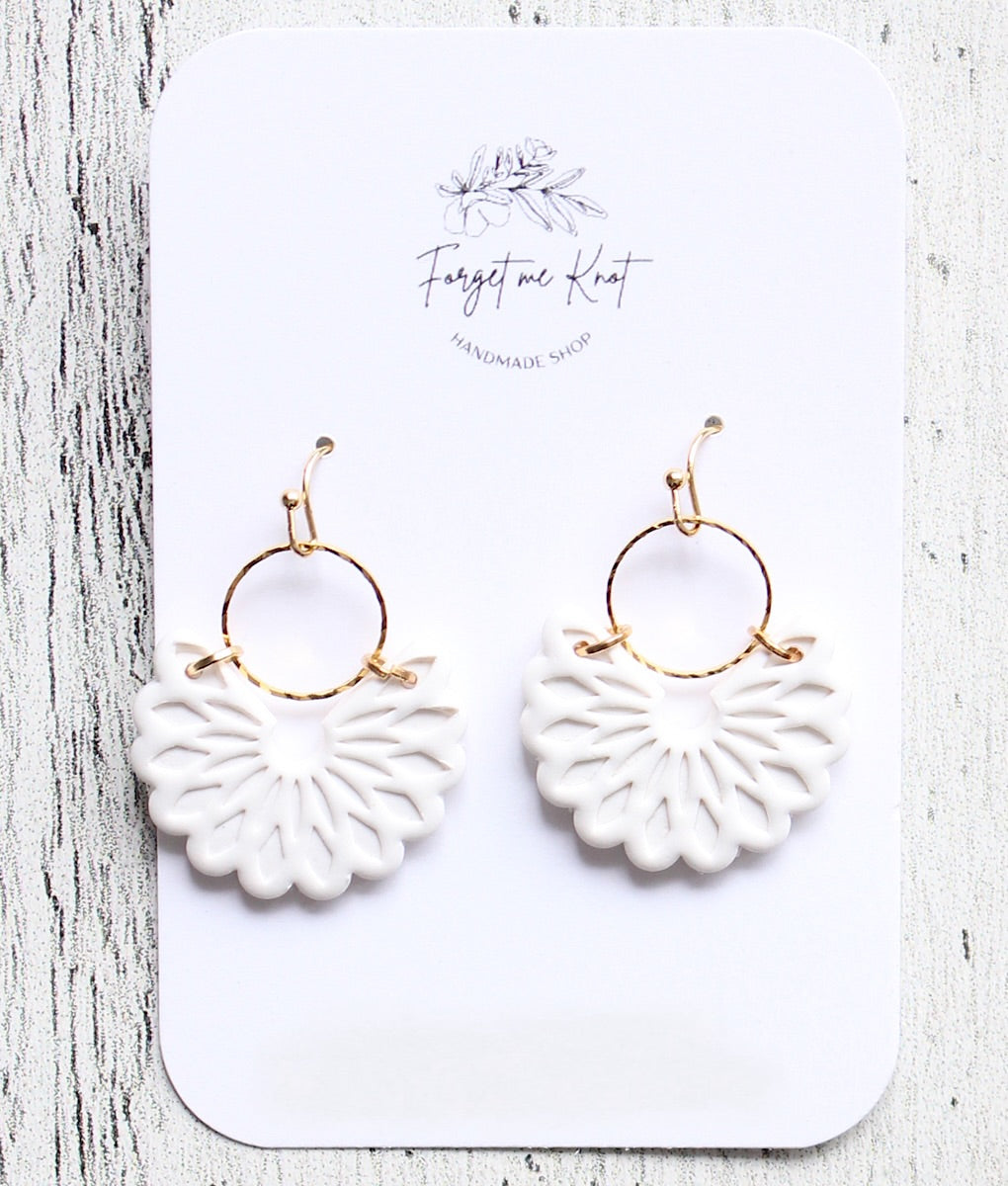 Old rose leaf earrings