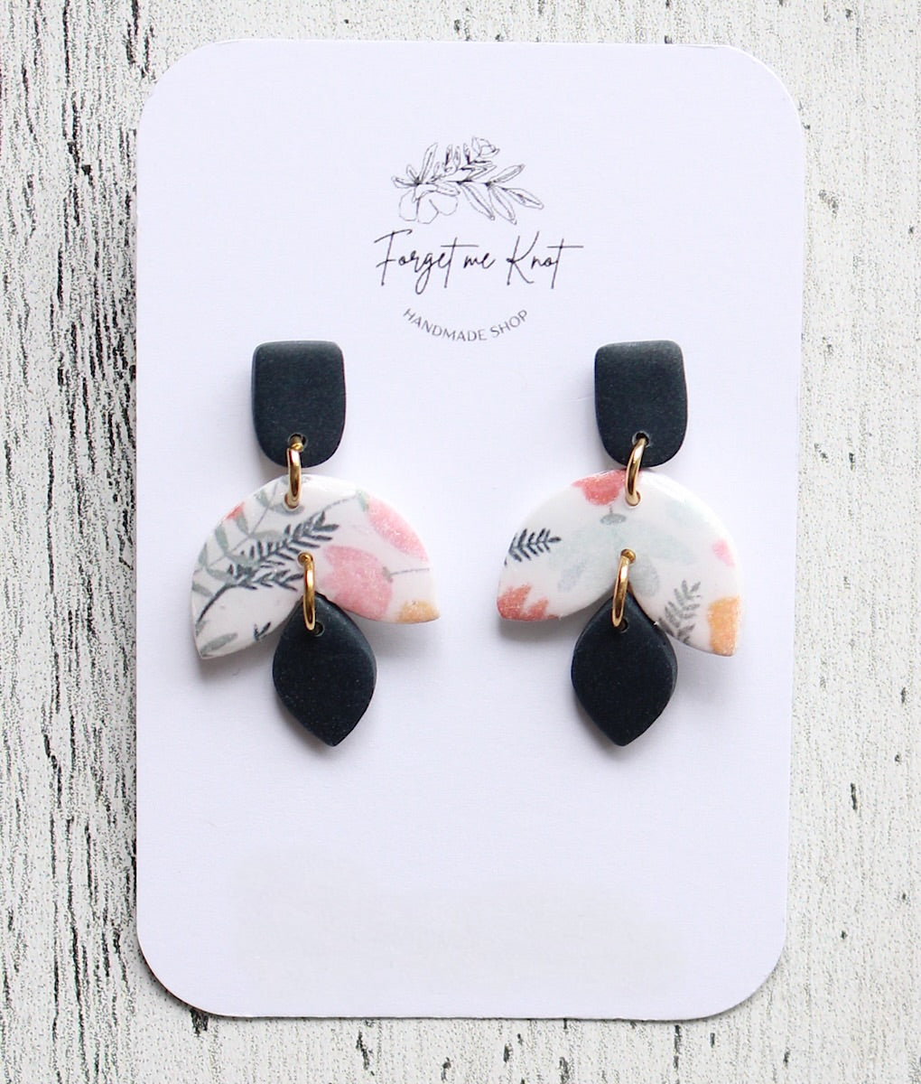 Clay feather earrings