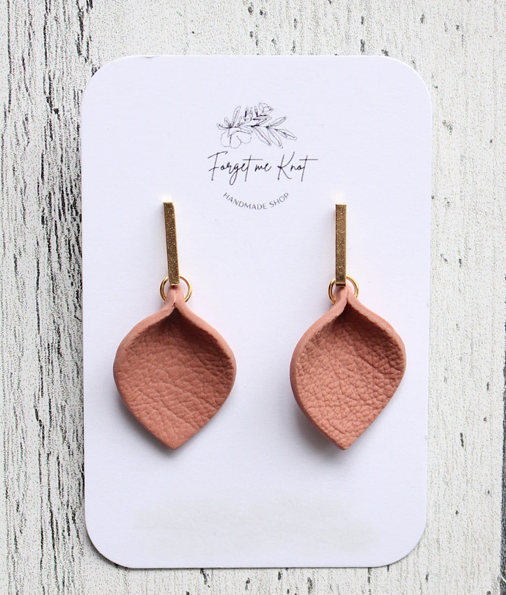 Old pink feather earrings