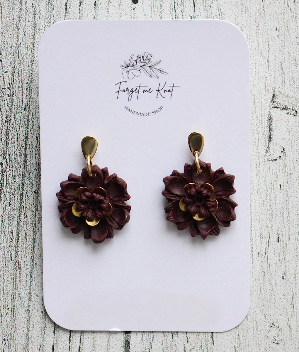 Boucles d’oreilles fleurs canneberge