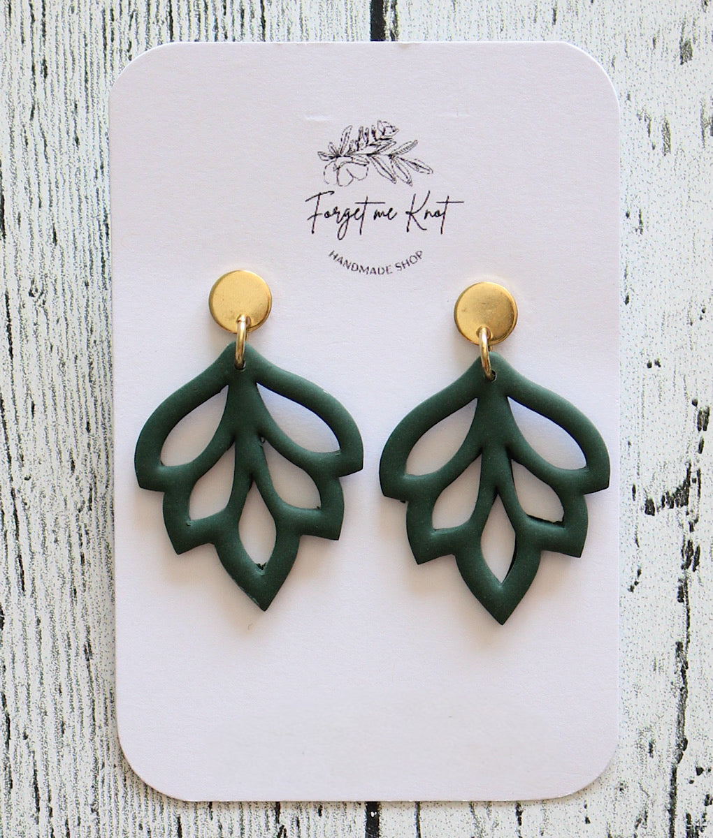 Boucles d’oreilles Découpes feuilles vert