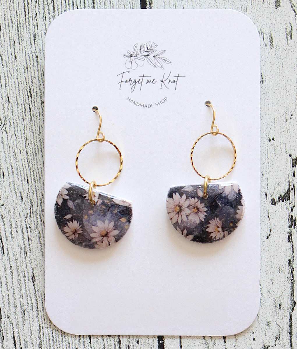 Boucles d'oreilles pendantes garden party marine