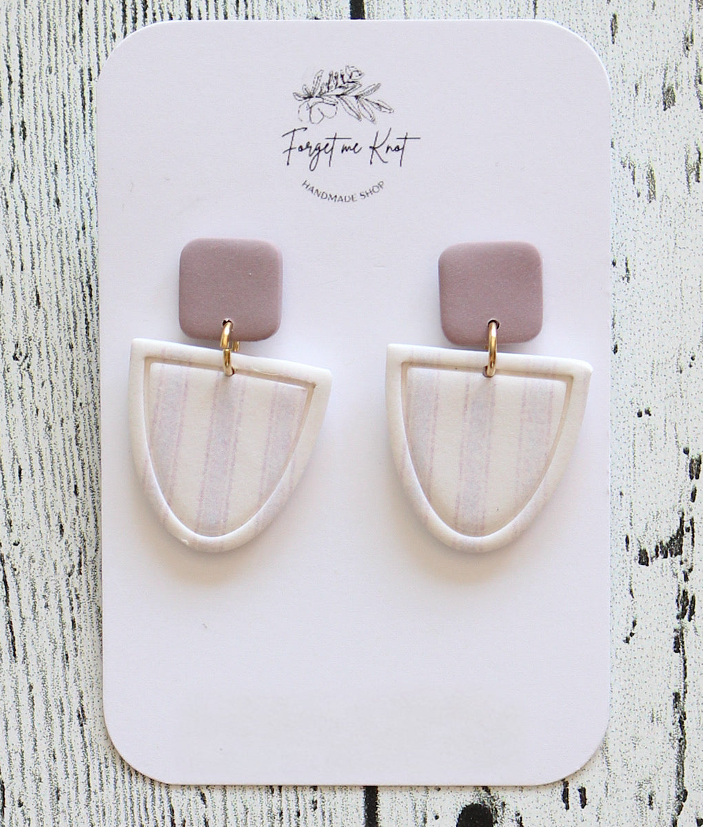 Boucles d'oreilles rayures lilas