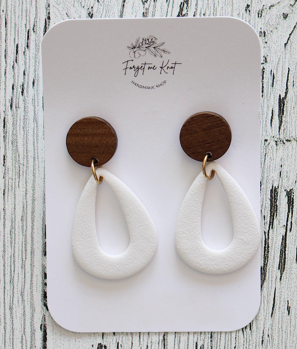 Boucles d’oreilles gouttes et bois