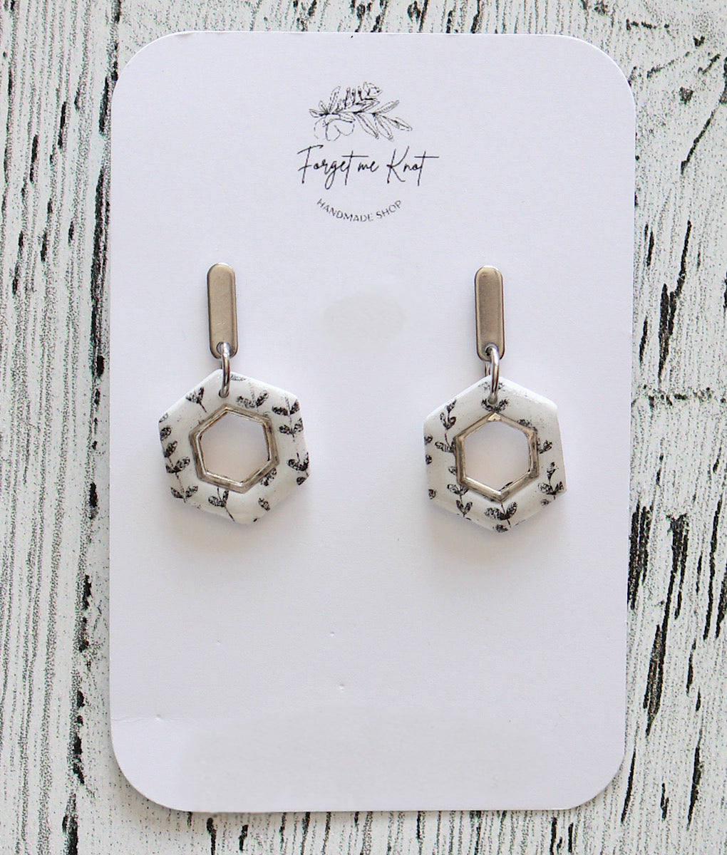 Boucles d’oreilles hexagonales imprimés