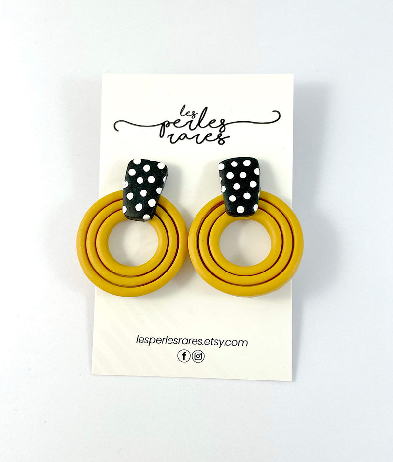 Boucles d’oreilles anneaux jaunes